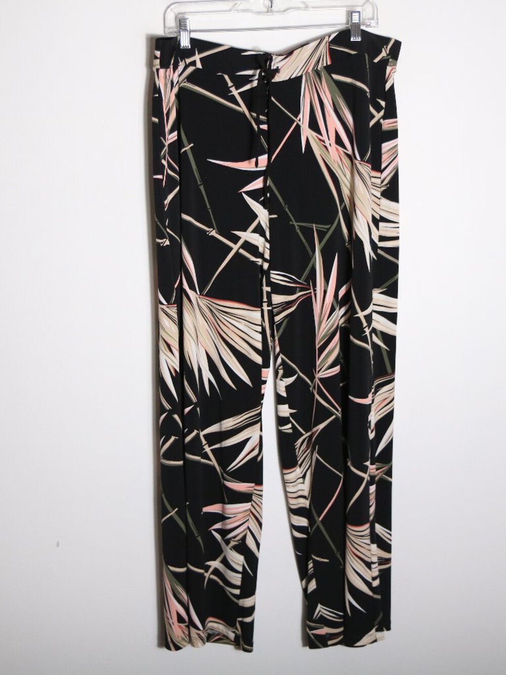 White House Black Market Wide Leg Pant Palm Paradise XL Pull On Vacation Beach